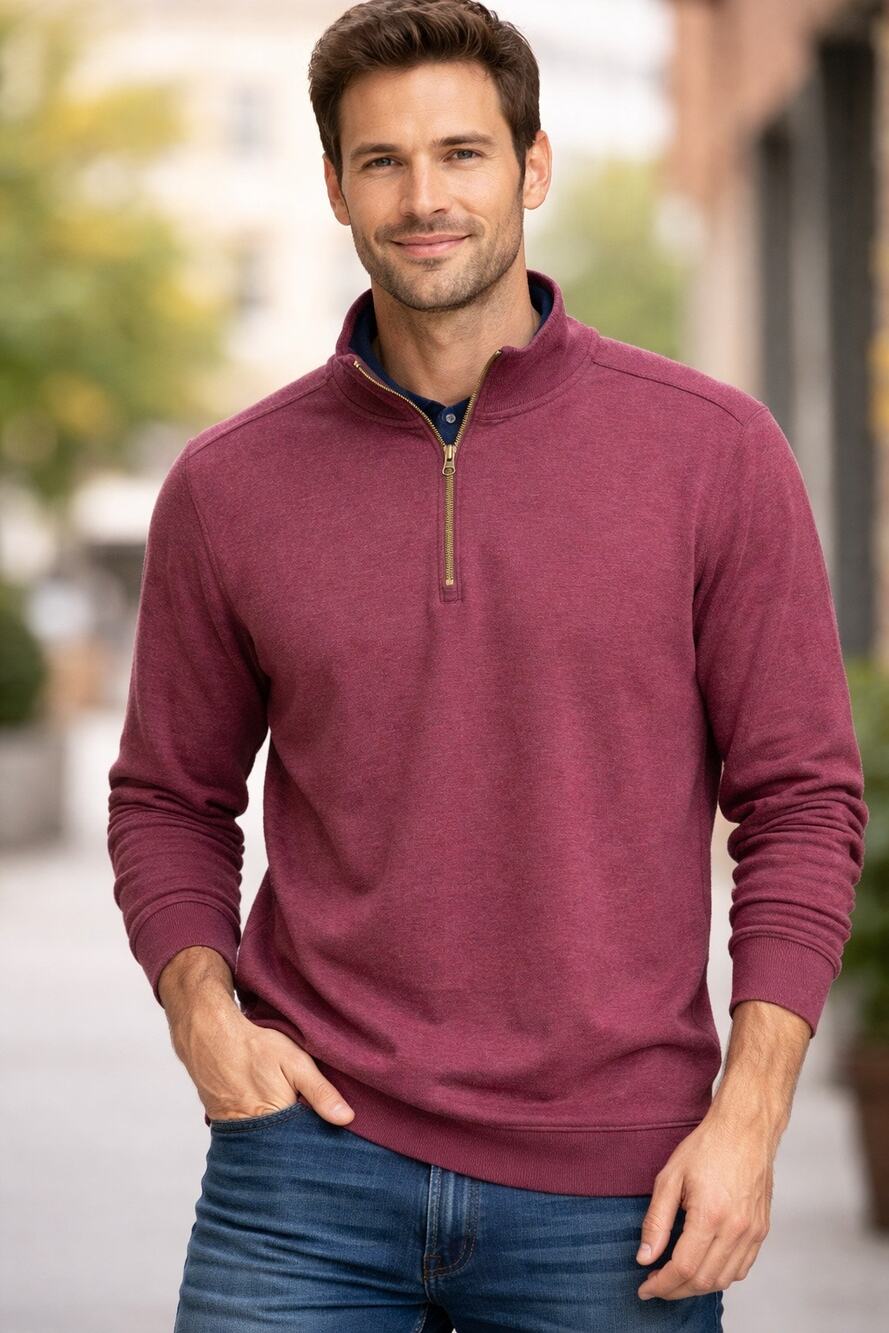 NWOT Robert Graham Long Sleeve Knit 3/4 Zip Shirt L